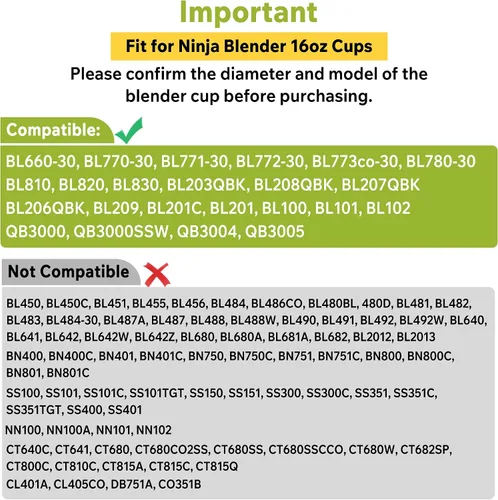 Vista 3 de 2 piezas de repuesto para licuadora Ninja, 2.81 pulgadas de diámetro interior, tapas de boquilla de sellado compatibles con vasos Ninja de 16 onzas