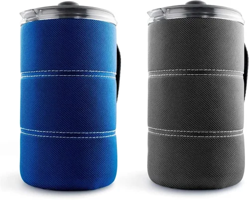 Vista 5 de GSI Outdoors, Cafetera de prensa francesa JavaPress de 30 onzas líquidas para acampar y viajar, color azul