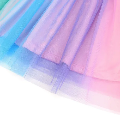 Vista 5 de JESKIDS Vestido de fiesta de lentejuelas brillantes para niñas, vestido de tul con volantes para niños, 4-13 años