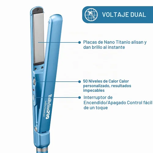 Vista 2 de BaBylissPRO Plancha plana ultrafina de 1 pulgada, plancha para el cabello, platos más cortos