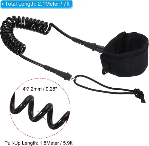 Vista 2 de PATIKIL Correas para tabla de surf, correas en espiral con enchufe para muñeca para tabla de remo