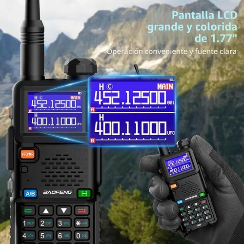 Vista 7 de Baofeng Radio UV-5RM Radio de Jamón de mano UV5R Walkie Talkies de largo