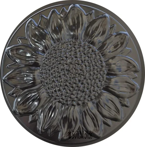 Vista 4 de Molde de plástico de girasol Stepping Stone Garden Path Hormigón Yeso #S18