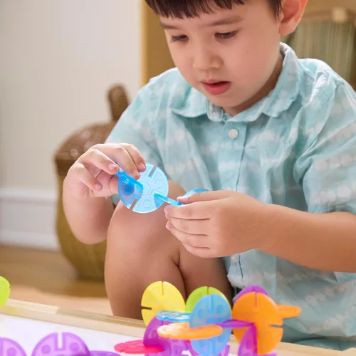 Vista 5 de Guidecraft Interlox Discs - Juego de 96 piezas: juguete de aprendizaje y construcción STEM para niños, juego de construcción creativo y educativo