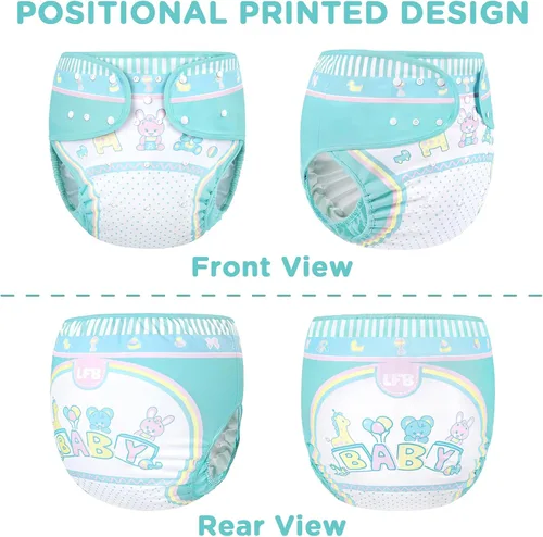 Vista 5 de Littleforbig Funda para pañales para adultos de tela impermeable reutilizable lavable ajustable - Baby Parade M