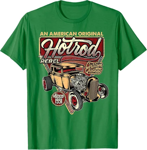 Vista 89 de Camiseta vintage Hot Rod Speed and Power para hombre Asphalt Grey