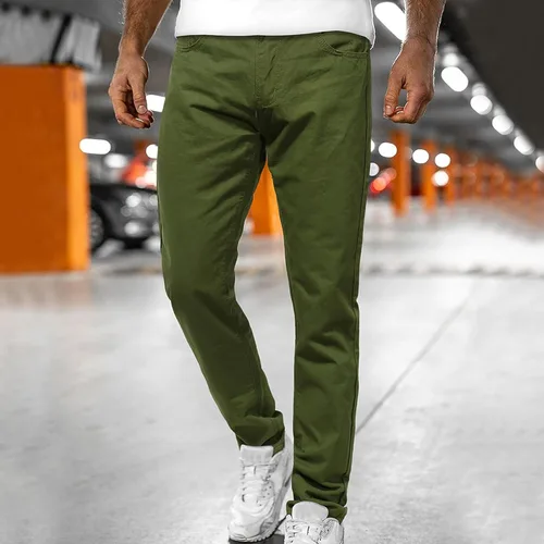 Vista 2 de FIN86 Pantalones cargo sueltos funcionales, pantalones de mezclilla casuales de cintura media para hombre, pantalones de mezclilla con cremallera