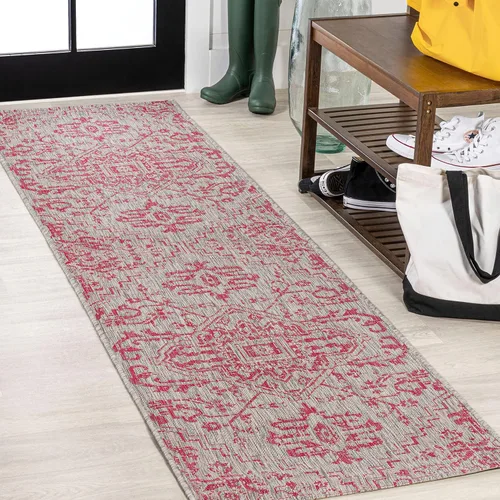 Vista 27 de JONATHAN Y SMB105D-28 - Alfombra de pasillo Boho para interiores y exteriores 2 x 8, color Negro/Gris, con textura de estrella, tejida