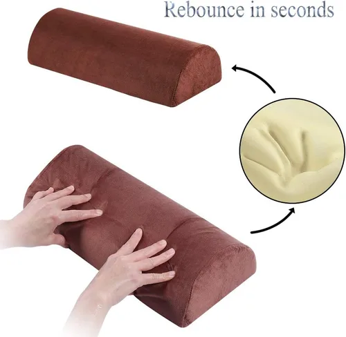 Vista 3 de Almohada de espuma viscoelástica para cuello, espalda, columna lumbar, piernas, alivio del dolor de rodilla, soporte multiusos (marrón)