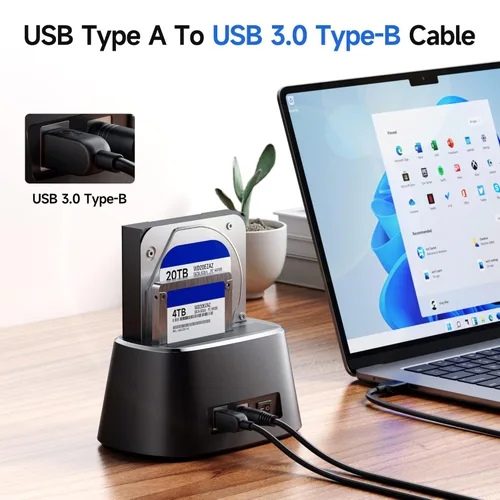 Vista 2 de Cable Matters cable USB 3.0 tipo A a B de máxima velocidad, Negro