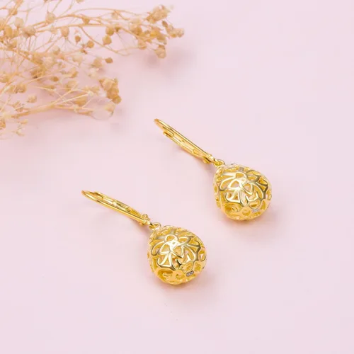 Vista 34 de Aretes colgantes de filigrana de plata de ley 925, margarita, loto, flor de rosa, piedra lunar, lágrima para mujer, nudo celta infinito, margarita