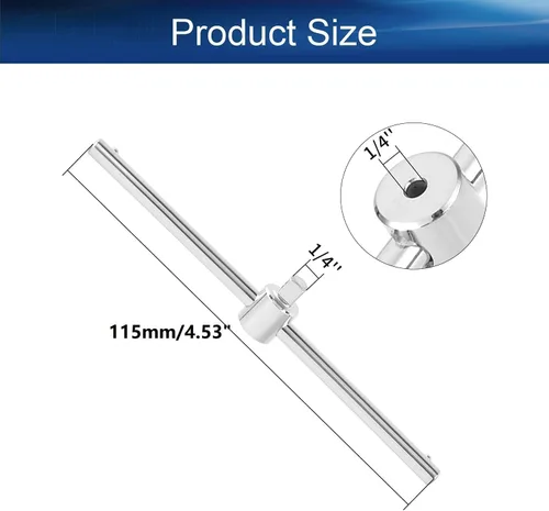Vista 2 de Bettomshin 1 llave de mango en T, barra de interruptor de llave deslizante de 1/4 pulgadas, herramienta manual ajustable con mango en T, acero al