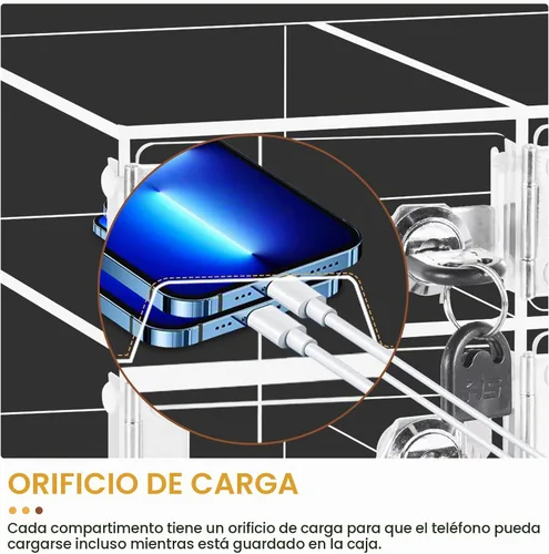Vista 4 de Caja de casillero para teléfono celular, 9 ranuras, montada