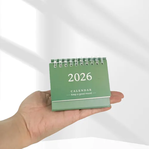 Vista 2 de Koqye Calendario de escritorio pequeño 2025-2026, de julio de 2025 a diciembre de 2026, calendario de escritorio pequeño con tapa abatible