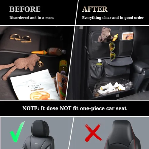 Vista 7 de Coverado Organizador para Asiento Trasero de Coche, Organizador de Asiento de Coche de Cuero Nappa con Soporte para Tableta de Pantalla Táctil