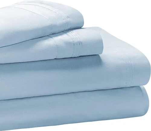 Vista 2 de BLUENILEMILLS Juego de ropa de cama ultrasuave de algodón egipcio de fibra larga, 650 hilos, lujoso, elegante, tejido de satén suave, 1 sábana