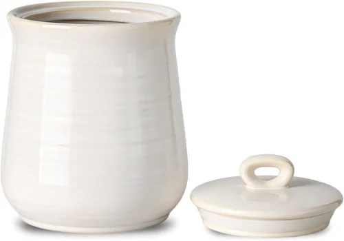Vista 10 de HASENSE Juego de tarros de cerámica para almacenamiento de alimentos, 3,25 onzas líquidas de capacidad, recipientes de cocina con tapas herméticas