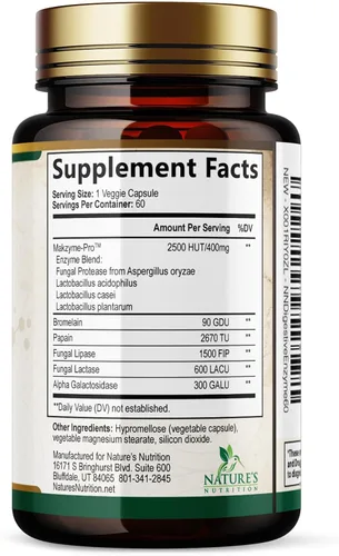 Vista 9 de Enzimas digestivas – Complejo de múltiples enzimas súper digestivas para hinchazón y apoyo a la salud intestinal con bromelina, papaína, probióticos