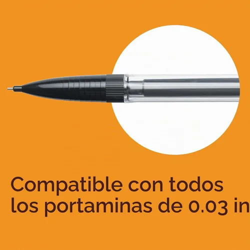 Vista 5 de BIC Recambios de minas para lápices, punta media (0.7mm), 30ct (L730P1), negro Lead Does Not Smudge, Erases Easily for Clean Results, Plastic