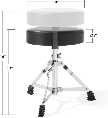 Vista 6 de Gammon Percussion Kit de batería de arranque junior de 5 piezas con platillos, hardware, palos y trono, color azul