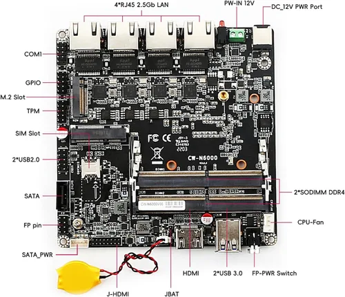 Vista 7 de Firewall Appliance 2.5Gbe Intel Celeron N5095 Quad Core, 4* Intel I225-V LAN sin ventilador Mini PC 8G DDR4 128G M.2 NVMe Soporte PFSENSE