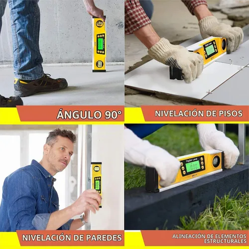 Vista 7 de Herramienta digital de nivel magnético – Nivel de torpedo y transportador de 10 pulgadas – Precisión maestra – IP54 a prueba de polvo e impermeable