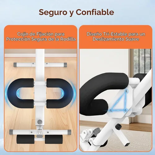 Vista 4 de Entrenador de abdominales ajustable multifuncional, máquina de abdominales para entrenamiento de estómago, equipo de ejercicio 5 en 1: máquina