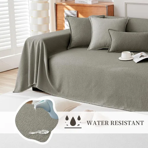 Vista 4 de Foreate Funda de sofá resistente al agua, funda de sofá gruesa y duradera para sofá seccional, lavable a máquina, protector de muebles para perros