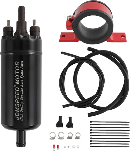 Vista 8 de JDMSPEED Nueva bomba de combustible universal en línea de alta presión 12V, bomba de inyección de combustible de gasolina, repuesto 0580464070 Negro