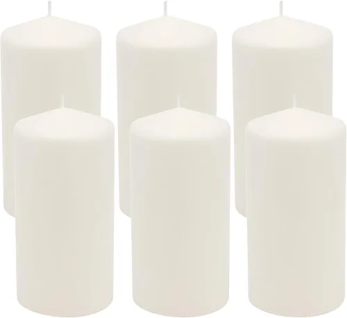 Vista 13 de Stonebriar Paquete de 3 velas altas de 3 x 3 pulgadas, 18 horas de larga duración, sin perfume, de cera blanca