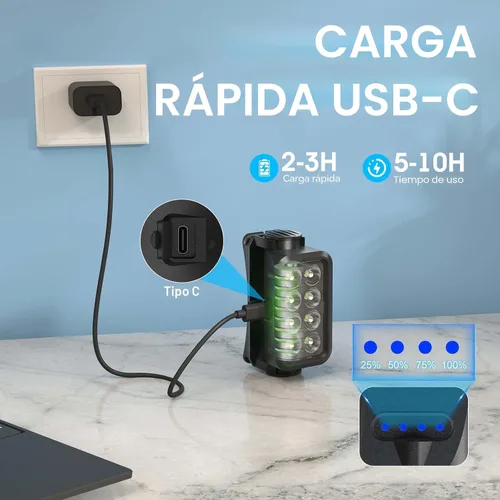 Vista 4 de Linterna frontal recargable 2 unidades, 8 LED, 2500 lúmenes, lámpara de cabeza ultraligera y brillante con sensor de movimiento, impermeable