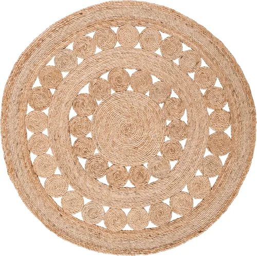 Vista 3 de SAFAVIEH NFB250A - Alfombra redonda de fibra natural, 3 pies, redonda, natural, hecha a mano, estilo bohemio, con encanto de yute
