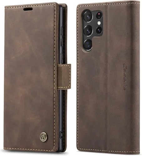 Vista 32 de Funda tipo cartera compatible con Samsung Galaxy S23, de piel sintética, con función atril y tarjetero para Galaxy S23 5G de 6.1 pulgadas (negro)