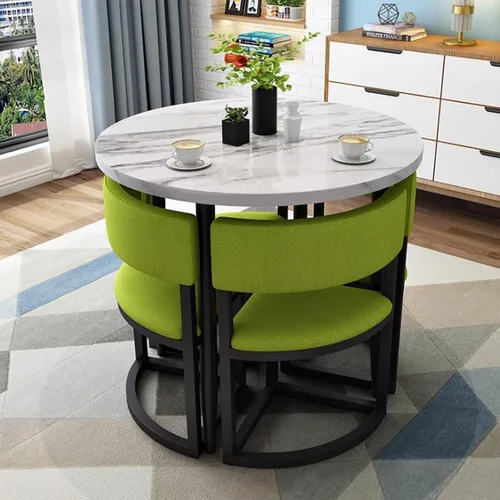 Vista 8 de YVYKFZD Office Reception Room Club Table and Chair Set, Round Conference Table, Simple Coffee Kitchen Dining Table Set, Business Conference Room