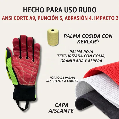 Vista 4 de Cestus 5207, Winter Impact Work Gloves, Insulated, Waterproof, ANSI Cut A9
