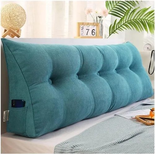 Vista 10 de Almohada de cuña de terciopelo para cabecero de cama tamaño King, Queen, doble/individual, cojín de cabecera triangular, respaldo grande, posición