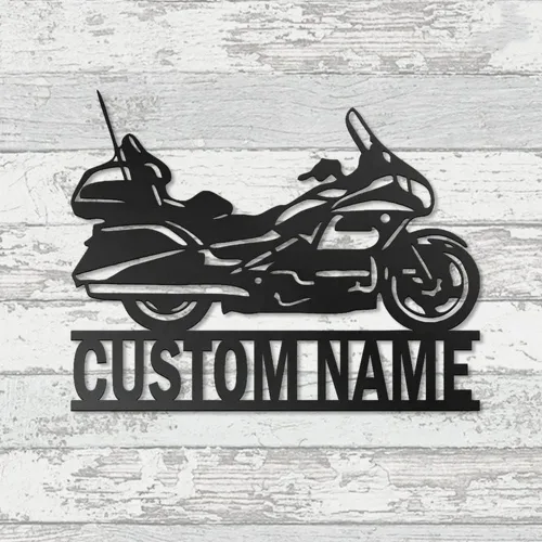 Vista 6 de Letrero con nombre personalizado, letrero de metal para motocicleta, decoración de pared con nombre de familia, decoración rústica para el hogar