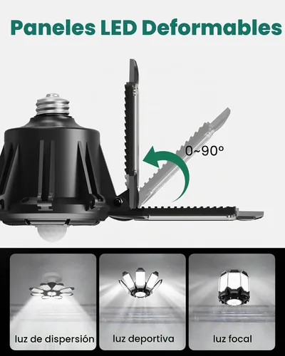 Vista 5 de Luz de garaje con sensor de movimiento, 25000 lm 250 W, luz LED de techo para garaje activada por movimiento, con sensor de movimiento