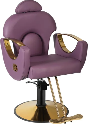 Vista 15 de Silla de salón, silla reclinable para estilista, silla de peluquería con bomba hidráulica resistente, silla de peluquería para peluquería trenzada