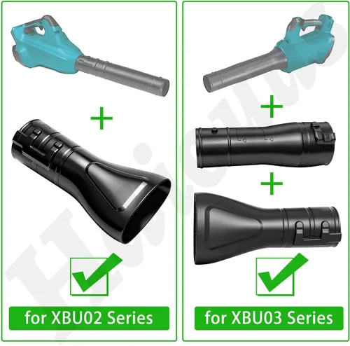 Vista 2 de Adaptador de boquilla de soplador 191L13-5 191B21-6 / Boquilla de extremo plano 197889-6 compatible con Makita X2 36V XBU02Z - XBU03 18V soplador