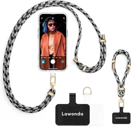 Vista 9 de 2 Almohadillas Cordón para Teléfono Ajustable Crossbody Correa para Cuello de Teléfono Celular Universal Cordón de Muñeca para Teléfono Móvil + 2pcs