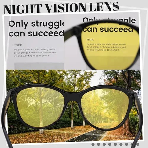 Vista 6 de JATEBI Paquete de 2 lentes polarizados de visión nocturna para mujeres y hombres, lentes de conducción antirreflejos para niebla nocturna y lluviosa