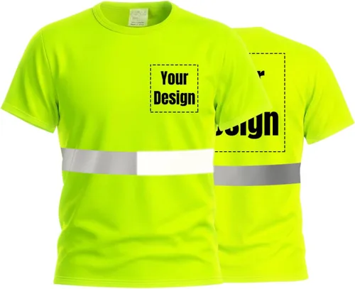 Vista 27 de Camisetas reflectantes de seguridad de alta visibilidad personalizan su logotipo