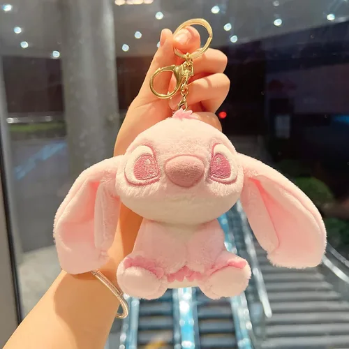 Vista 5 de Lindo llavero de felpa, llavero de animal de peluche suave, llaveros de dibujos animados, accesorios para llavero, monedero, mochila con dijes