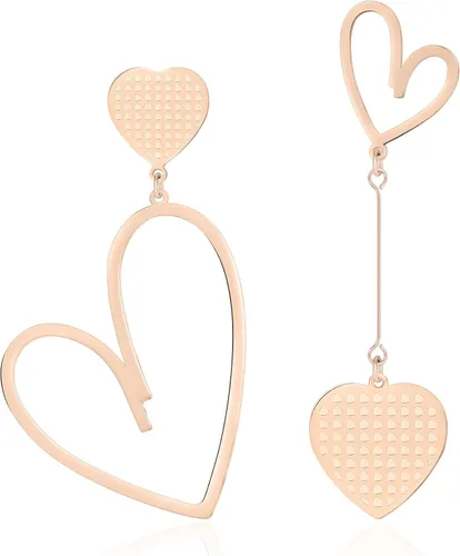 Vista 22 de Linawe Mismatched Heart Dangle Earrings for Women Trendy