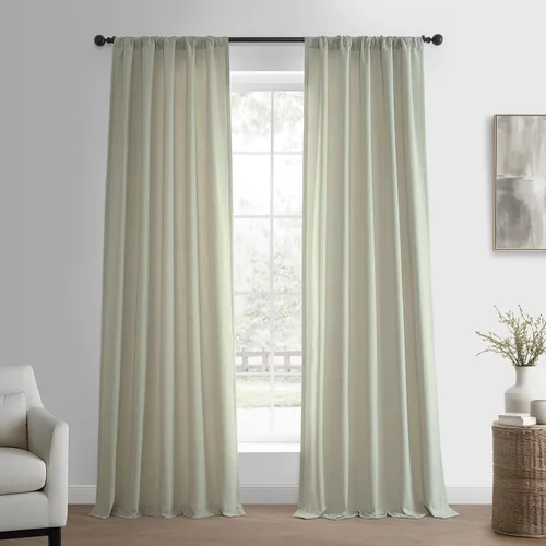 Vista 2 de HPD Half Price Drapes - Cortinas básicas de lino sintético de 84 pulgadas de largo, par de 2 paneles - 50 pulgadas de ancho x 84 pulgadas de largo