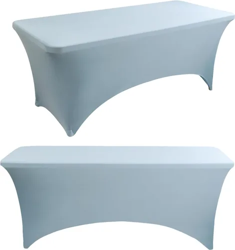 Vista 23 de Paquete de 2 manteles rectangulares elásticos de 6 pies para cocina, comedor, elástico, resistente a las arrugas, de elastano, lavable, para Rosa