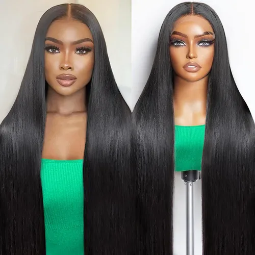 Vista 8 de Pelucas de cabello humano lacio con encaje frontal de 13 x 6 pulgadas, densidad del 200%, pelucas de cabello humano lacio de 22 pulgadas