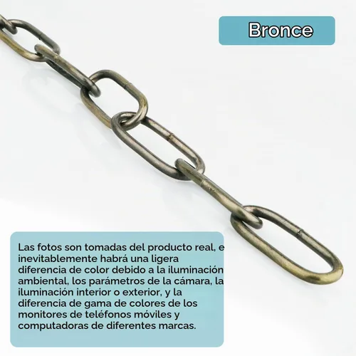 Vista 6 de Helunsi Cadena de iluminación, cadena de lámpara de bronce de 6 pies, extensión de cadena de araña de metal con bloqueo de enlace de conexión