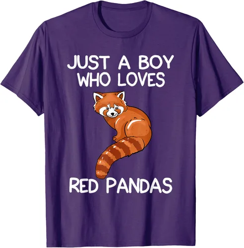 Vista 92 de Just A Boy Who Loves Red Pandas Gift - Camiseta con diseño de panda roja, Negro, S